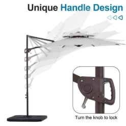 10 Ft. Outdoor Patio Cantilever Umbrella With Tilt In Light Gray -More Furniture Store jearey cantilever umbrellas jylmyx10 lgy c3 1000