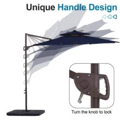 10 Ft. Outdoor Patio Cantilever Umbrella With Tilt In Navy -More Furniture Store jearey cantilever umbrellas jylmyx10 nv c3 1000