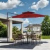 10 Ft. Outdoor Patio Cantilever Umbrella With Tilt In Red