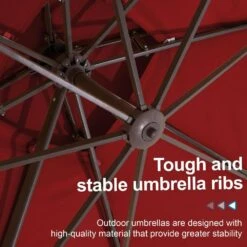 10 Ft. Outdoor Patio Cantilever Umbrella With Tilt In Red -More Furniture Store jearey cantilever umbrellas jylmyx10 rd fa 1000