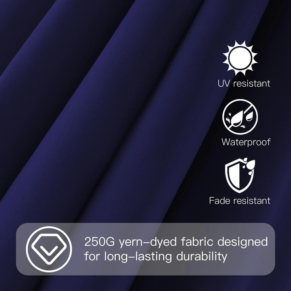 10 Ft. X 10 Ft. Square Two-Tier Top Rotation Outdoor Cantilever Patio Umbrella With Cover In Navy 8 10 Ft. X 10 Ft. Square Two-Tier Top Rotation Outdoor Cantilever Patio Umbrella With Cover In Navy - Image 8