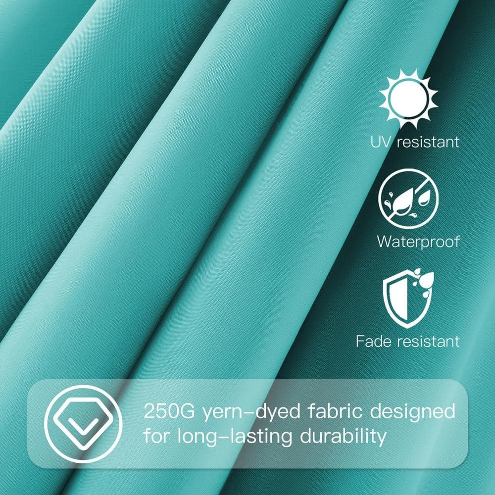 10 Ft. X 10 Ft. Square Two-Tier Top Rotation Outdoor Cantilever Patio Umbrella With Cover In Peacock Blue 9 10 Ft. X 10 Ft. Square Two-Tier Top Rotation Outdoor Cantilever Patio Umbrella With Cover In Peacock Blue - Image 9