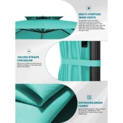 10 Ft. X 10 Ft. Square Two-Tier Top Rotation Outdoor Cantilever Patio Umbrella With Cover In Peacock Blue 12 10 Ft. X 10 Ft. Square Two-Tier Top Rotation Outdoor Cantilever Patio Umbrella With Cover In Peacock Blue -More Furniture Store jearey cantilever umbrellas lk10fx pblue a0 1000