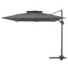 11 Ft. X 11 Ft. Square Two-Tier Top Rotation Outdoor Cantilever Patio Umbrella With Cover In Grey