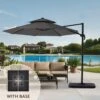 12 Ft. Aluminum 360-Degree Rotation Cantilever Patio Umbrella With Cover In Gray