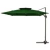 12 Ft. X 12 Ft. Square 2-Tier Top Rotation Outdoor Cantilever Patio Umbrella With Cover In Dark Green