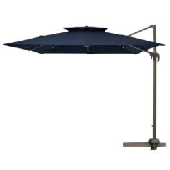 12 Ft. X 12 Ft. Square Two-Tier Top Rotation Outdoor Cantilever Patio Umbrella With Cover In Navy -More Furniture Store jearey cantilever umbrellas lk12fx navy c3 1000