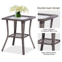 3-Piece Navy Wicker Patio Comfortable Conversation Set With Navy Cushions -More Furniture Store jearey chat sets xes 3 navy c3 1000