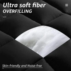 All Season Black Queen Breathable Comforter -More Furniture Store jearey comforters 250g bk q 44 1000