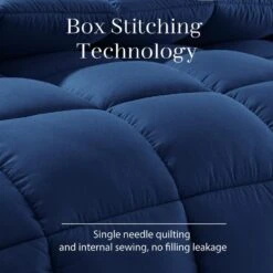 All Season Navy Full Breathable Comforter -More Furniture Store jearey comforters 250g nv f 4f 1000