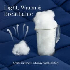 All Season Navy Queen Breathable Comforter 8 All Season Navy Queen Breathable Comforter -More Furniture Store jearey comforters 250g nv q 1f 1000
