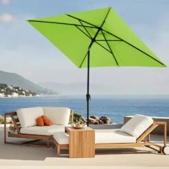 6.5 Ft. X 10 Ft. Steel Market Tilt Patio Umbrella In Apple Green -More Furniture Store jearey market umbrellas 6 5jxs ag 31 1000