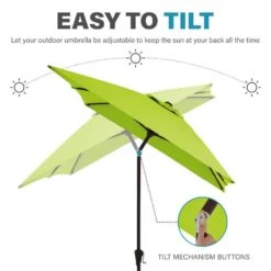 6.5 Ft. X 10 Ft. Steel Market Tilt Patio Umbrella In Apple Green -More Furniture Store jearey market umbrellas 6 5jxs ag 4f 1000