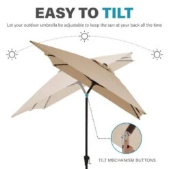 6.5 Ft. X 10 Ft. Steel Market Tilt Patio Umbrella In Beige 13 6.5 Ft. X 10 Ft. Steel Market Tilt Patio Umbrella In Beige -More Furniture Store jearey market umbrellas 6 5jxs beige 1f 1000