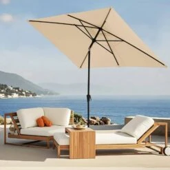 6.5 Ft. X 10 Ft. Steel Market Tilt Patio Umbrella In Beige 15 6.5 Ft. X 10 Ft. Steel Market Tilt Patio Umbrella In Beige -More Furniture Store jearey market umbrellas 6 5jxs beige 31 1000