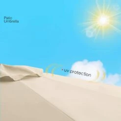 6.5 Ft. X 10 Ft. Steel Market Tilt Patio Umbrella In Beige 10 6.5 Ft. X 10 Ft. Steel Market Tilt Patio Umbrella In Beige -More Furniture Store jearey market umbrellas 6 5jxs beige a0 1000