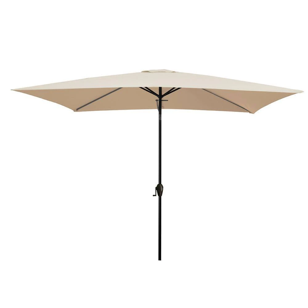 6.5 Ft. X 10 Ft. Steel Market Tilt Patio Umbrella In Beige 4 6.5 Ft. X 10 Ft. Steel Market Tilt Patio Umbrella In Beige - Image 4