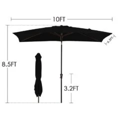 6.5 Ft. X 10 Ft. Steel Market Tilt Patio Umbrella In Blue And White -More Furniture Store jearey market umbrellas 6 5jxs bw 1f 1000