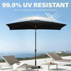 6.5 Ft. X 10 Ft. Steel Market Tilt Patio Umbrella In Blue And White -More Furniture Store jearey market umbrellas 6 5jxs bw 44 1000