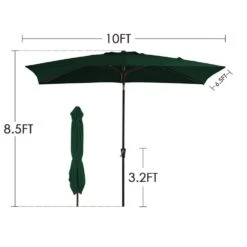 6.5 Ft. X 10 Ft. Steel Market Tilt Patio Umbrella In Dark Green -More Furniture Store jearey market umbrellas 6 5jxs dg 44 1000