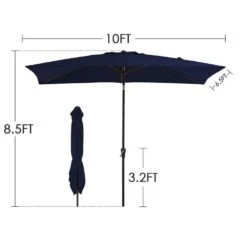 6.5 Ft. X 10 Ft. Steel Market Tilt Patio Umbrella In Navy -More Furniture Store jearey market umbrellas 6 5jxs navy 44 1000