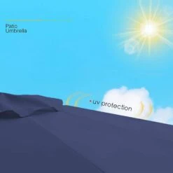 6.5 Ft. X 10 Ft. Steel Market Tilt Patio Umbrella In Navy -More Furniture Store jearey market umbrellas 6 5jxs navy a0 1000