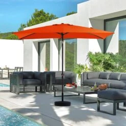 6.5 Ft. X 10 Ft. Steel Market Tilt Patio Umbrella In Orange -More Furniture Store jearey market umbrellas 6 5jxs orange 31 1000