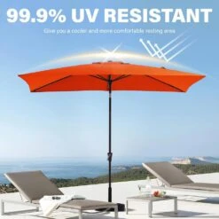 6.5 Ft. X 10 Ft. Steel Market Tilt Patio Umbrella In Orange -More Furniture Store jearey market umbrellas 6 5jxs orange 44 1000
