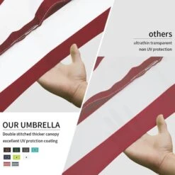 6.5 Ft. X 10 Ft. Steel Market Tilt Patio Umbrella In Red And White -More Furniture Store jearey market umbrellas 6 5jxs rw 66 1000