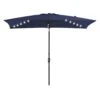 6.5 X 10 Ft. Market Solar LED Lighted Tilt Patio Umbrella Rectangular Outdoor Umbrella In Navy