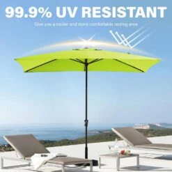 8 Ft. X 10 Ft. Steel Rectangular Market Umbrella In Apple Green -More Furniture Store jearey market umbrellas 8x10jxs agreen 4f 1000
