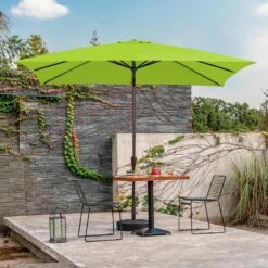 8 Ft. X 10 Ft. Steel Rectangular Market Umbrella In Apple Green