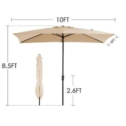 8 Ft. X 10 Ft. Steel Rectangular Market Umbrella In Beige -More Furniture Store jearey market umbrellas 8x10jxs beige 44 1000