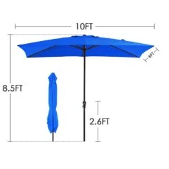8 Ft. X 10 Ft. Steel Rectangular Market Umbrella In Blue -More Furniture Store jearey market umbrellas 8x10jxs blue 44 1000