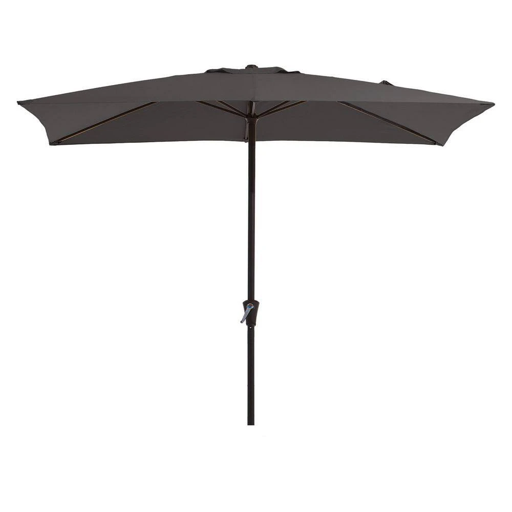8 Ft. X 10 Ft. Steel Rectangular Market Umbrella In Gray 2 8 Ft. X 10 Ft. Steel Rectangular Market Umbrella In Gray - Image 2