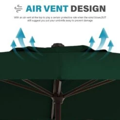 8 Ft. X 10 Ft. Steel Rectangular Market Umbrella In Green -More Furniture Store jearey market umbrellas 8x10jxs green 1f 1000