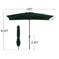 8 Ft. X 10 Ft. Steel Rectangular Market Umbrella In Green -More Furniture Store jearey market umbrellas 8x10jxs green 44 1000