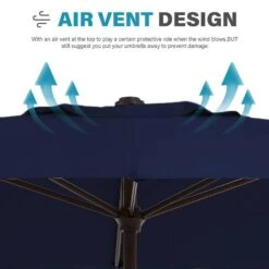 8 Ft. X 10 Ft. Steel Rectangular Market Umbrella In Navy -More Furniture Store jearey market umbrellas 8x10jxs navy 1f 1000