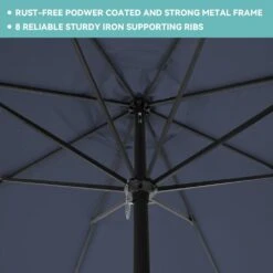 8 Ft. X 10 Ft. Steel Rectangular Market Umbrella In Navy -More Furniture Store jearey market umbrellas 8x10jxs navy a0 1000