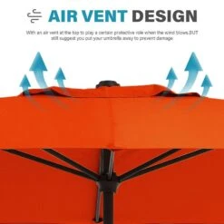 8 Ft. X 10 Ft. Steel Rectangular Market Umbrella In Orange -More Furniture Store jearey market umbrellas 8x10jxs orange 1f 1000