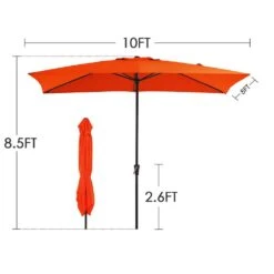 8 Ft. X 10 Ft. Steel Rectangular Market Umbrella In Orange -More Furniture Store jearey market umbrellas 8x10jxs orange 44 1000