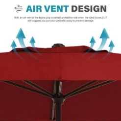 8 Ft. X 10 Ft. Steel Rectangular Market Umbrella In Red -More Furniture Store jearey market umbrellas 8x10jxs red 1f 1000