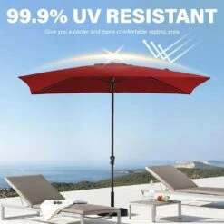 8 Ft. X 10 Ft. Steel Rectangular Market Umbrella In Red -More Furniture Store jearey market umbrellas 8x10jxs red 4f 1000