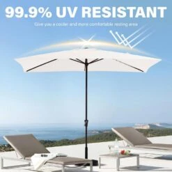 8 Ft. X 10 Ft. Steel Rectangular Market Umbrella In White -More Furniture Store jearey market umbrellas 8x10jxs white 44 1000