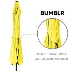 8 Ft. X 10 Ft. Steel Rectangular Market Umbrella In Yellow -More Furniture Store jearey market umbrellas 8x10jxs yellow 1f 1000