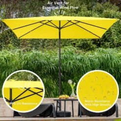 8 Ft. X 10 Ft. Steel Rectangular Market Umbrella In Yellow -More Furniture Store jearey market umbrellas 8x10jxs yellow c3 1000
