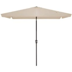 6.5 Ft X 10 Ft. Rectangular Steel Market Crank And Tilt Outdoor Patio Umbrella In Tan -More Furniture Store jearey market umbrellas cb 6 5 10 bg 40 1000