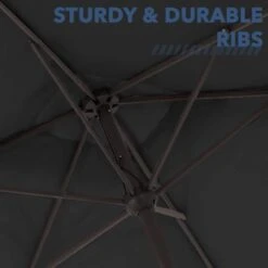 6.5 Ft X 10 Ft. Rectangular Steel Market Crank And Tilt Outdoor Patio Umbrella In Black -More Furniture Store jearey market umbrellas cb 6 5 10 bk 44 1000