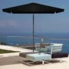 6.5 Ft X 10 Ft. Rectangular Steel Market Crank And Tilt Outdoor Patio Umbrella In Black