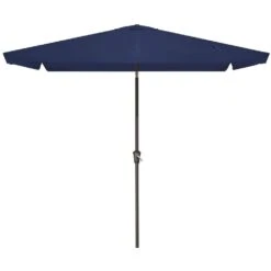 6.5 Ft X 10 Ft. Rectangular Steel Market Crank And Tilt Outdoor Patio Umbrella In Navy -More Furniture Store jearey market umbrellas cb 6 5 10 nv 40 1000